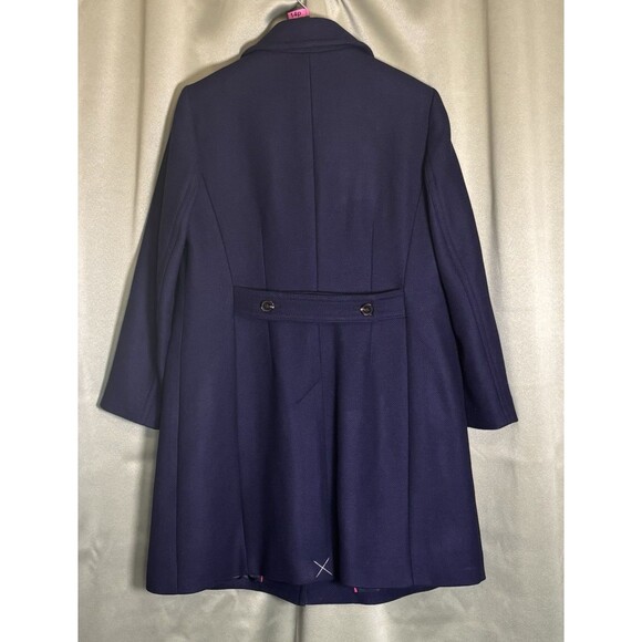 Talbots Long Navy Woven in Italy Wool Blend Luxurious Collection Coat 14P $349 - Picture 4 of 13